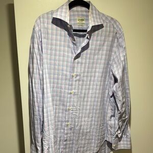 Gitman Brothers Blue and Pink Casual Button Down Shirt